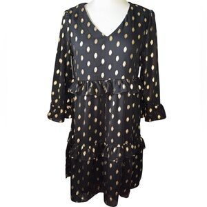 Andree By Unit dress pull on sheer w/lining 3/4 sleeves V-neckline Sz Small NWT
